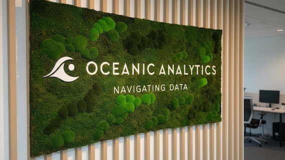 Custom Biophilia Moss Wall Art, Biophilic Design, Real Moss Custom Logo, Custom Moss LED Light Sign, Office Moss Decor, Maintenance Free
