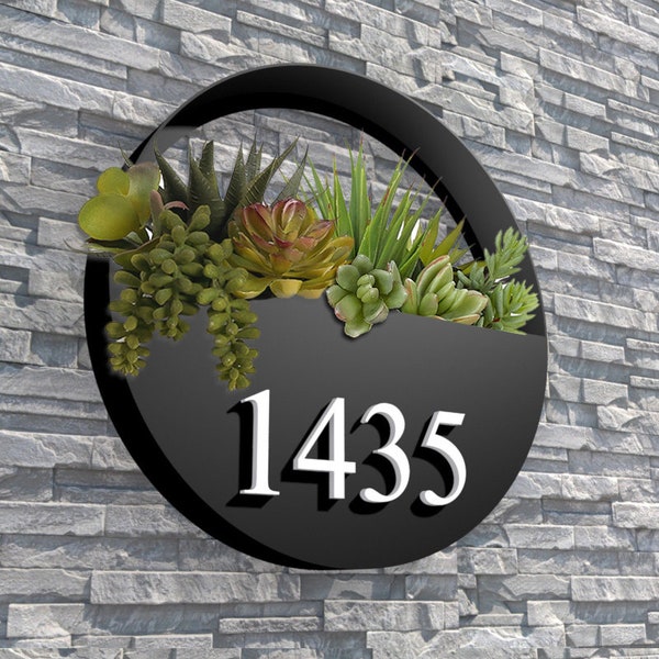 House Number Planter Etsy