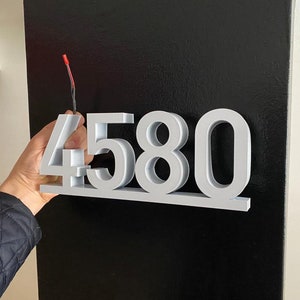 Custom LED House Number Sign: Brushed Gold Stainless Steel, Backlit Numbers