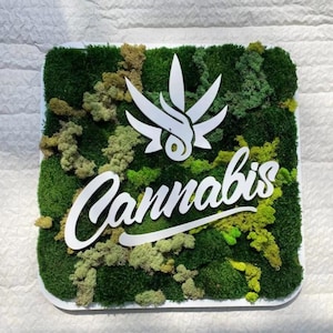 Custom Moss Logo Sign: Natural Office Wall Decor