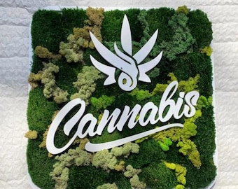 Custom Moss Logo Sign: Natural Office Wall Decor