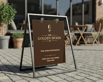 Custom A Frame Sign, Outdoor Sidewalk Sign, Sandwich Signage, Swinging Signage, Custom Metal Business Sign, Outdoor Cafe Sign, Menu Sign