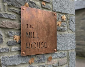 Custom Metal Business Sign, Solid Brass Copper or Bronze Logo Plaque, Personalized Luxury Wall Sign, Custom Company Logo