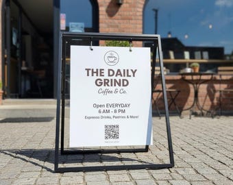 Custom A Frame Sign, Sandwich Signage, Outdoor Sidewalk Sign, Swinging Signage, Business Storefront Sign, Outdoor Cafe Sign, Menu Sign
