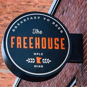 Double Sided LED Blade Sign: Outdoor Lighted Logo, Wall Mounted