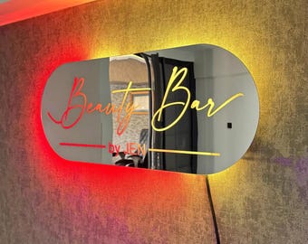 Letrero LED personalizado para negocios: logotipo 3D retroiluminado, decoración de pared RGB.