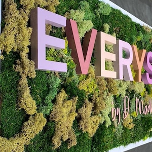 Custom Moss Wall Art, Real Moss Custom Logo Sign, Custom Moss LED Light Logo, Office Moss Decor, Maintenance Free Moss, Company Logo Moss