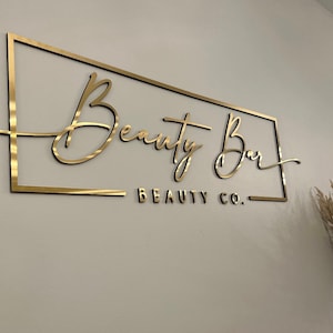Taglio laser personalizzato, insegna clinica, insegna con design 3D in rilievo, lettera commerciale, segnaletica per hall oculista, logo reception, logo in metallo spazzolato