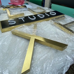 Letrero con logotipo en 3D, letrero de clínica estética, logotipo personalizado, logotipo cortado con láser personalizado, letrero de entrada, logotipo de metal exclusivo, letrero con logotipo para recepción