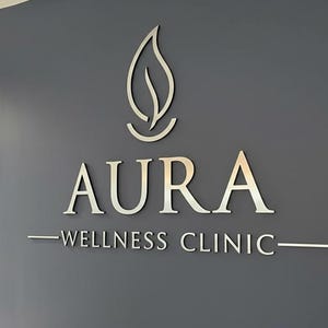 Letrero con logotipo cortado con láser, letrero para salón de belleza, letrero comercial 3D, rótulo comercial, corte láser personalizado, logotipo con diseño 3D en relieve, letrero para dentista imagen 2