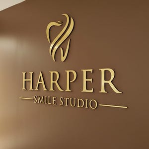 Letrero con logotipo cortado con láser, letrero para salón de belleza, letrero comercial 3D, rótulo comercial, corte láser personalizado, logotipo con diseño 3D en relieve, letrero para dentista imagen 6