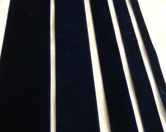 Navy Blue Velvet Ribbon in different widths