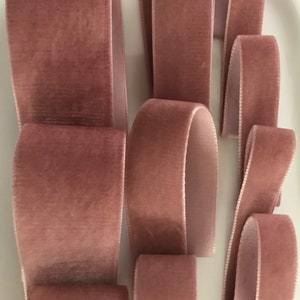 Ruban de velours rose colonial en différentes largeurs