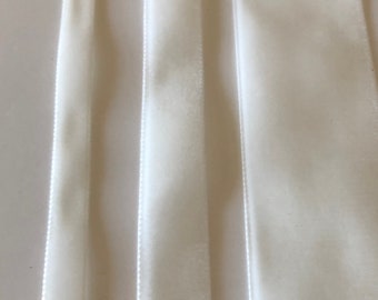 Ecru (off white) velvet ribbon by Beresfords in 5 different widths