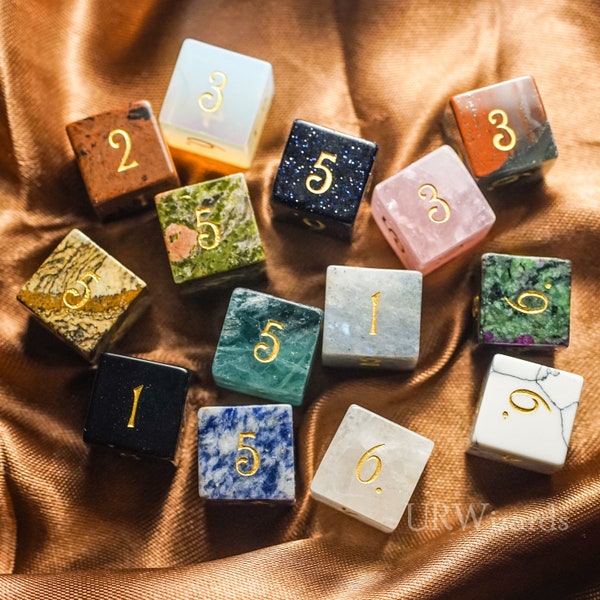 D6 Engraved Gemstone D6 Dice - Dungeons and Dragons D6, RPG Game  MTG Game