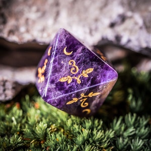 Dnd dice set Amethyst Polyhedral Dice Set Gemstone  Set  -  Dungeons and Dragons, RPG Game  MTG Game Plant Rose Style