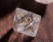 Full Set Clear Quartz Polyhedral Dice Set Gemstone DnD Dice Set - Dungeons and Dragons, RPG Game DND MTG Game Dagger Elf Topic