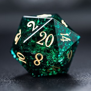 Dnd dice set  Blast Emerald Glass Polyhedral Dice Set Gemstone  Set  -  Dungeons and Dragons