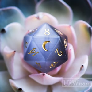 Dnd dice set Grey Cat's Eye Polyhedral Dice Set Gemstone  Set  -  Dungeons and Dragons, RPG Game  Moon Version