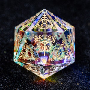 Dnd dice set Dichroic Prism Glass Polyhedral Dice Set  Set  -  Dungeons and Dragons, RPG Game  Warlock Style