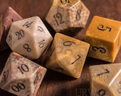 Full Set Coral Fossil Polyhedral Dice Set Gemstone DnD Dice Set - Dungeons and Dragons, RPG Game DND MTG Game