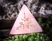 Full Set Rose Quartz Polyhedral Dice Set Gemstone DnD Dice Set - Dungeons and Dragons, RPG Game DND MTG Game Plant Vine Style