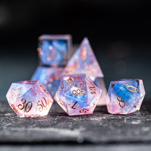 Dnd dice set  Handmade Resin Sharp Edge Dice Polyhedral Dice Set  Set  -  Dungeons and Dragons  Fairy YEET & OOF