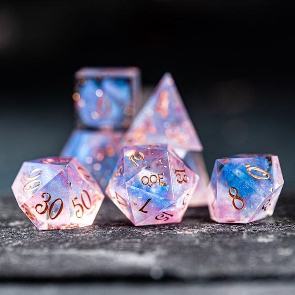 Dnd dice set  Handmade Resin Sharp Edge Dice Polyhedral Dice Set  Set  -  Dungeons and Dragons  Fairy YEET & OOF