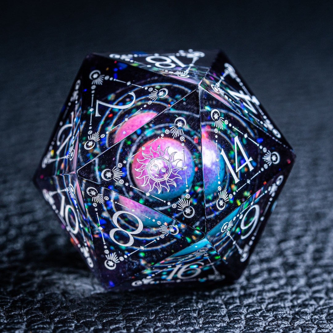 KERWELLSI Metalen DND dobbelstenen set D & D, 7 stuks natuur