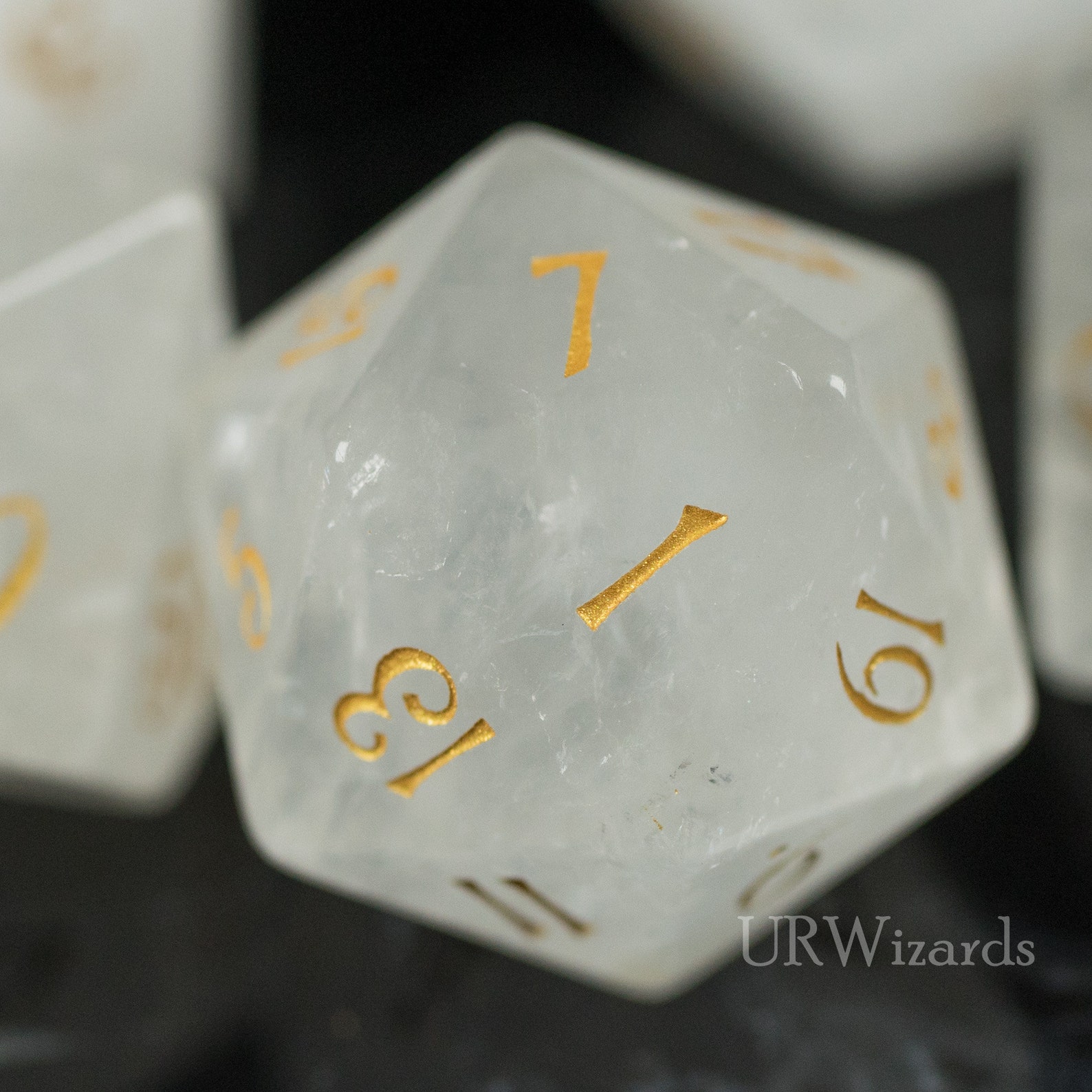 Full Set Clear Quartz Gemstone DnD Dice Set Etsy