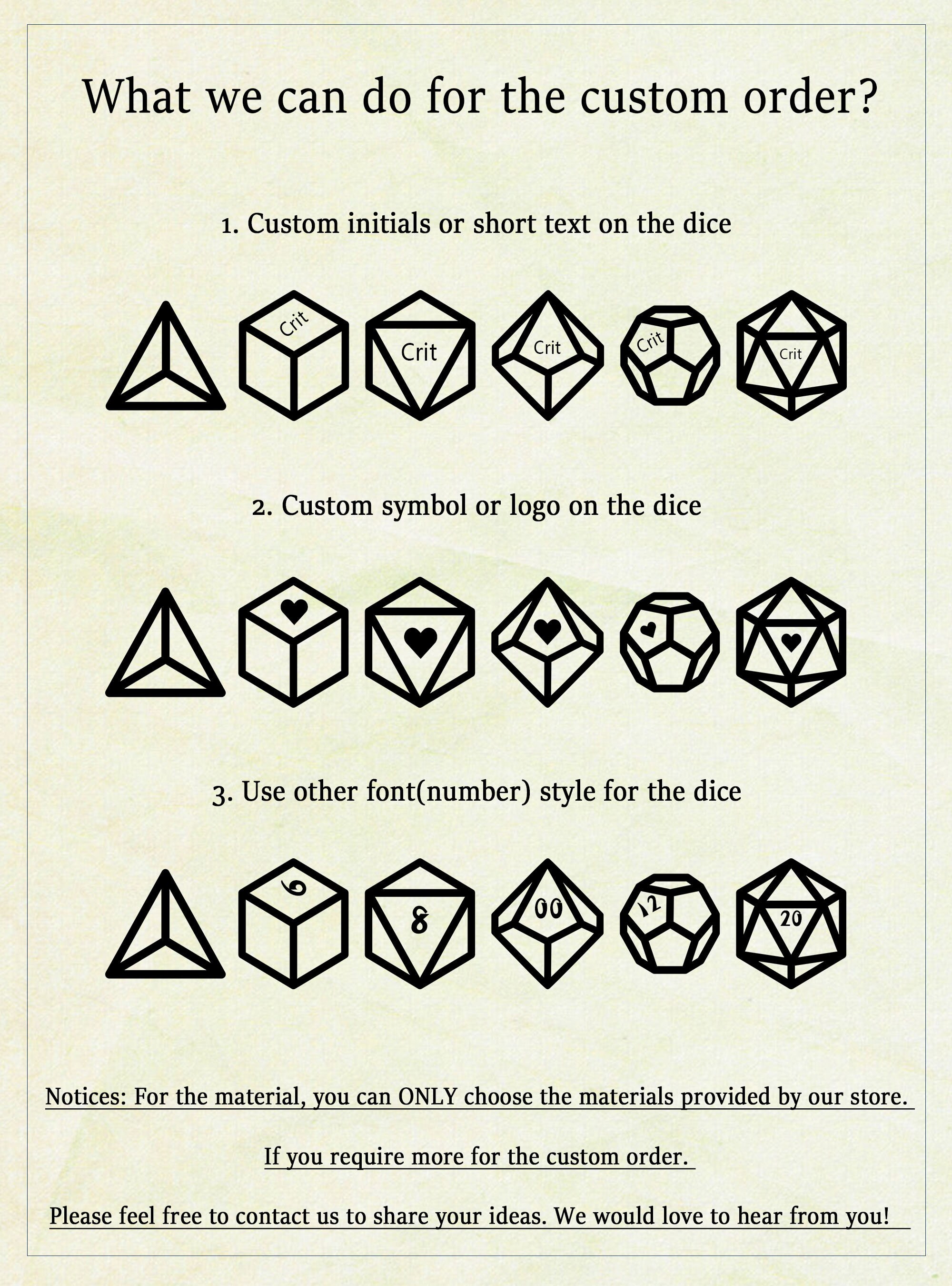 Custom Font Style for Dice Custom Initial on Dice Dnd Etsy