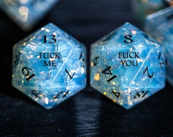 Blast Opalite Gemstone Set Fuck Me Fuck You Dice