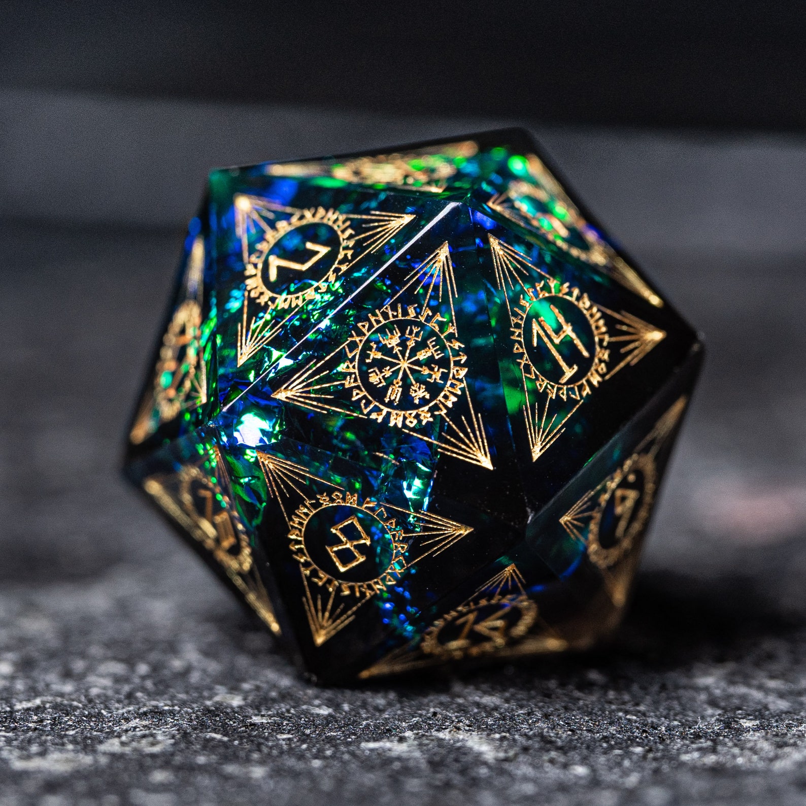 Full Set Handmade Resin Sharp Edge Dice Polyhedral Dice Set Etsy