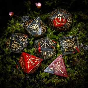 Dnd dice set Bloodstone Polyhedral Dice Set  Set  -  Dungeons and Dragons, RPG Game Bow of Elven