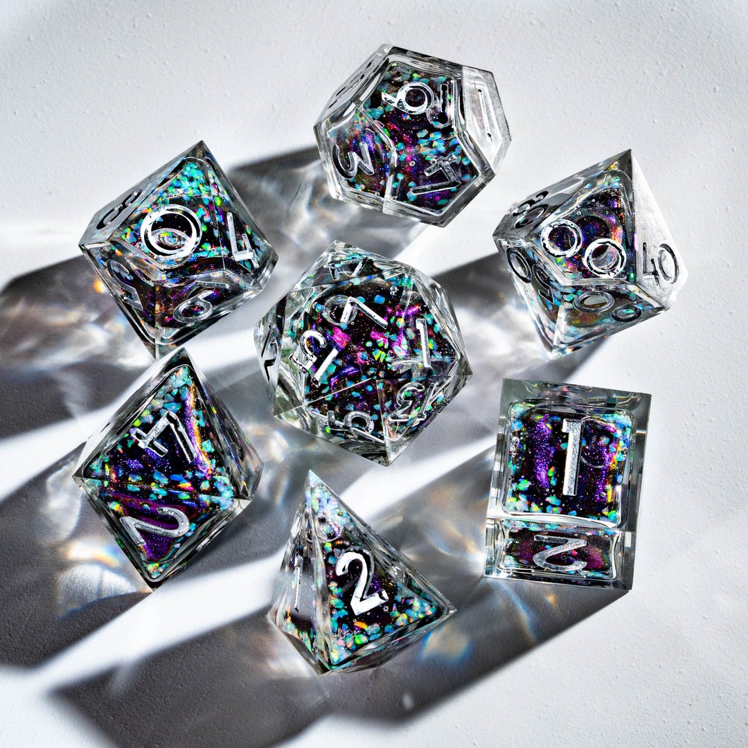 Dnd Dice Set Handmade Resin Sharp Edge Dice Polyhedral Dice Set Set