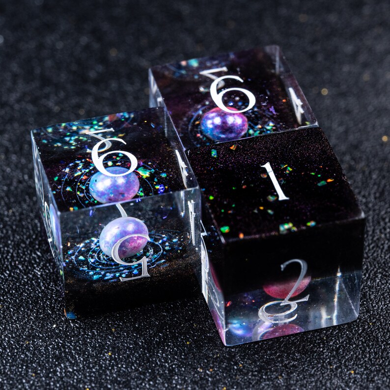 Full Set Handmade Resin Sharp Edge Dice Polyhedral Dice Set Etsy