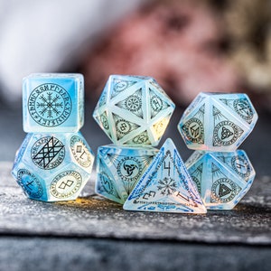 Dnd dice set  Opalite Polyhedral Dice Set  Set  -  Dungeons and Dragons, RPG Game  MTG Game Nordic Style