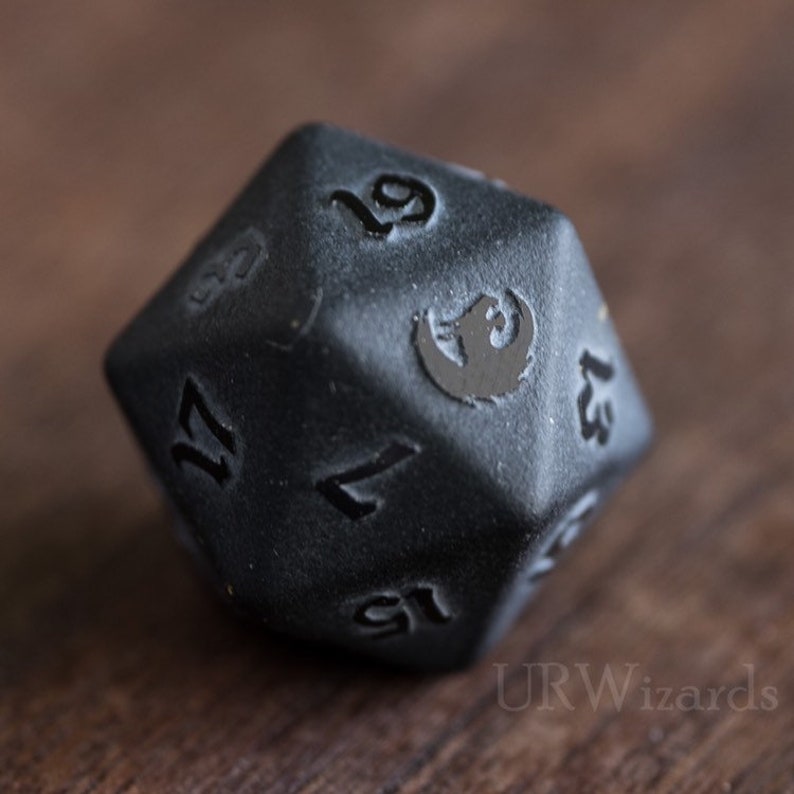 Full Set Obsidian/opalite Dnd Dice Set Raised Dice for Etsy