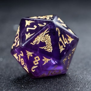 Dnd dice set Amethyst Polyhedral Dice Set  Set  -  Dungeons and Dragons, RPG Game Flying Dragon