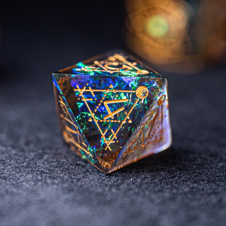 Full Set Handmade Resin Sharp Edge Dice Polyhedral Dice Set Etsy