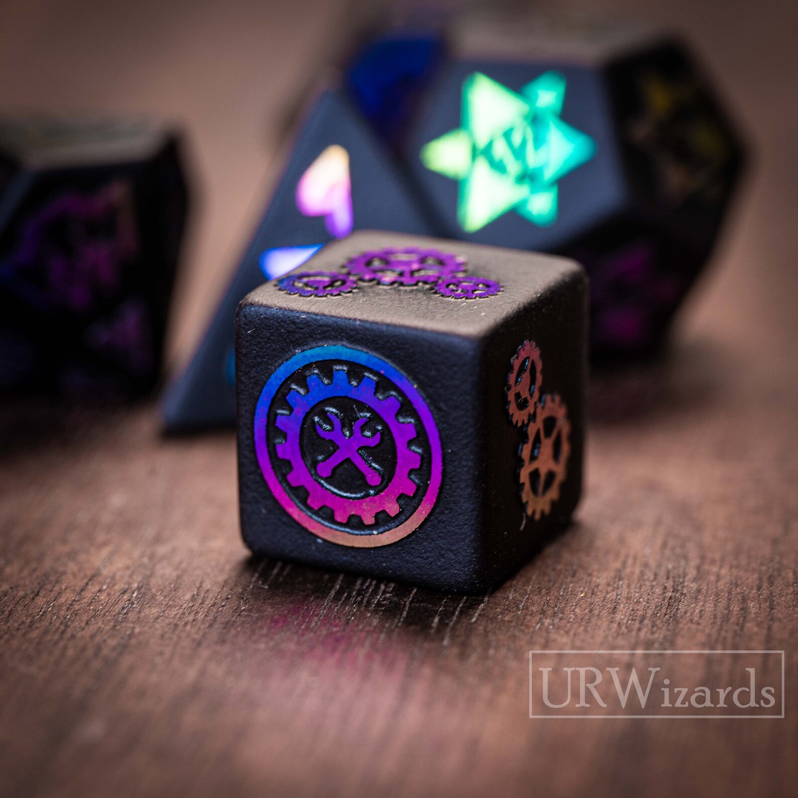 Full Set Obsidian Dnd Dice Set Raised Dice for Dungeons and Etsy