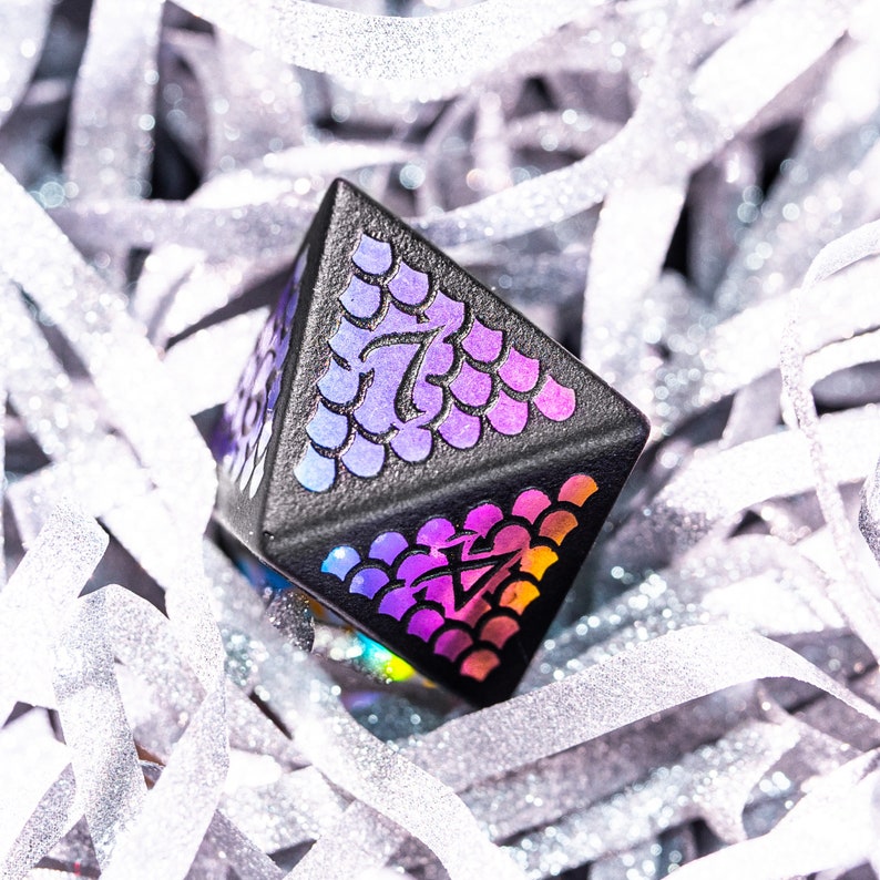 Full Set Obsidian Dnd Dice Set Raised Dice for Dungeons and Etsy Canada