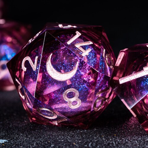 Full Set Handmade Resin Sharp Edge Dice Polyhedral Dice Set Etsy