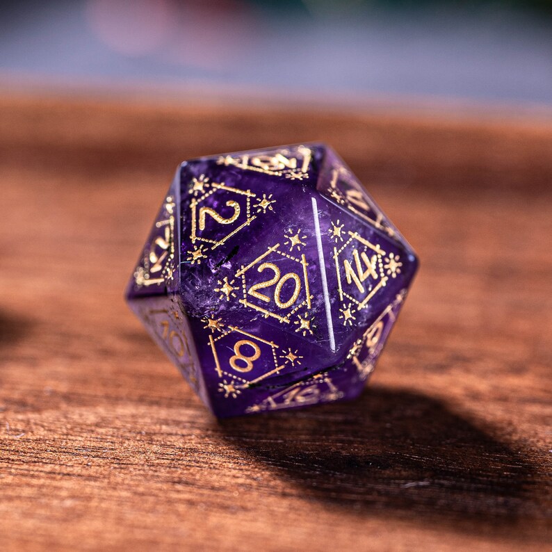 Full Set Amthyst Polyhedral Dice Set Dnd Dice Set Dungeons Etsy UK