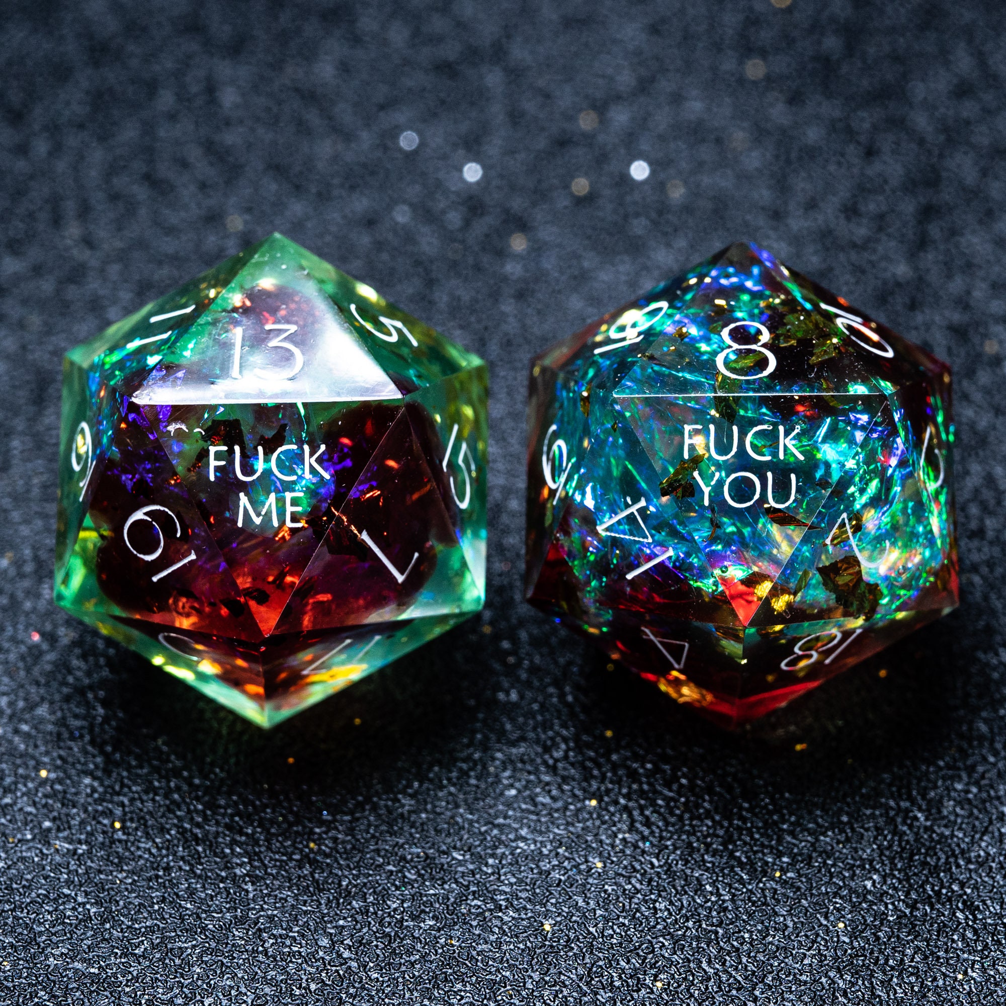 Full Set Handmade Resin Sharp Edge Dice Polyhedral Dice Set Etsy Canada