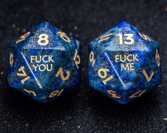 Ensemble de pierres précieuses Lapis Lazuli Fuck Me Fuck You Dice