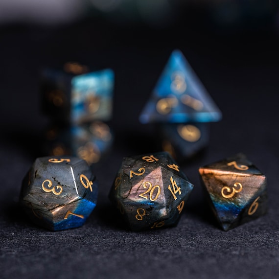 labradorite dice set