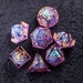 Full Set Handmade Resin Sharp Edge Dice Polyhedral Dice Set Set - Dungeons and Dragons Purple Glitter Astrology Style