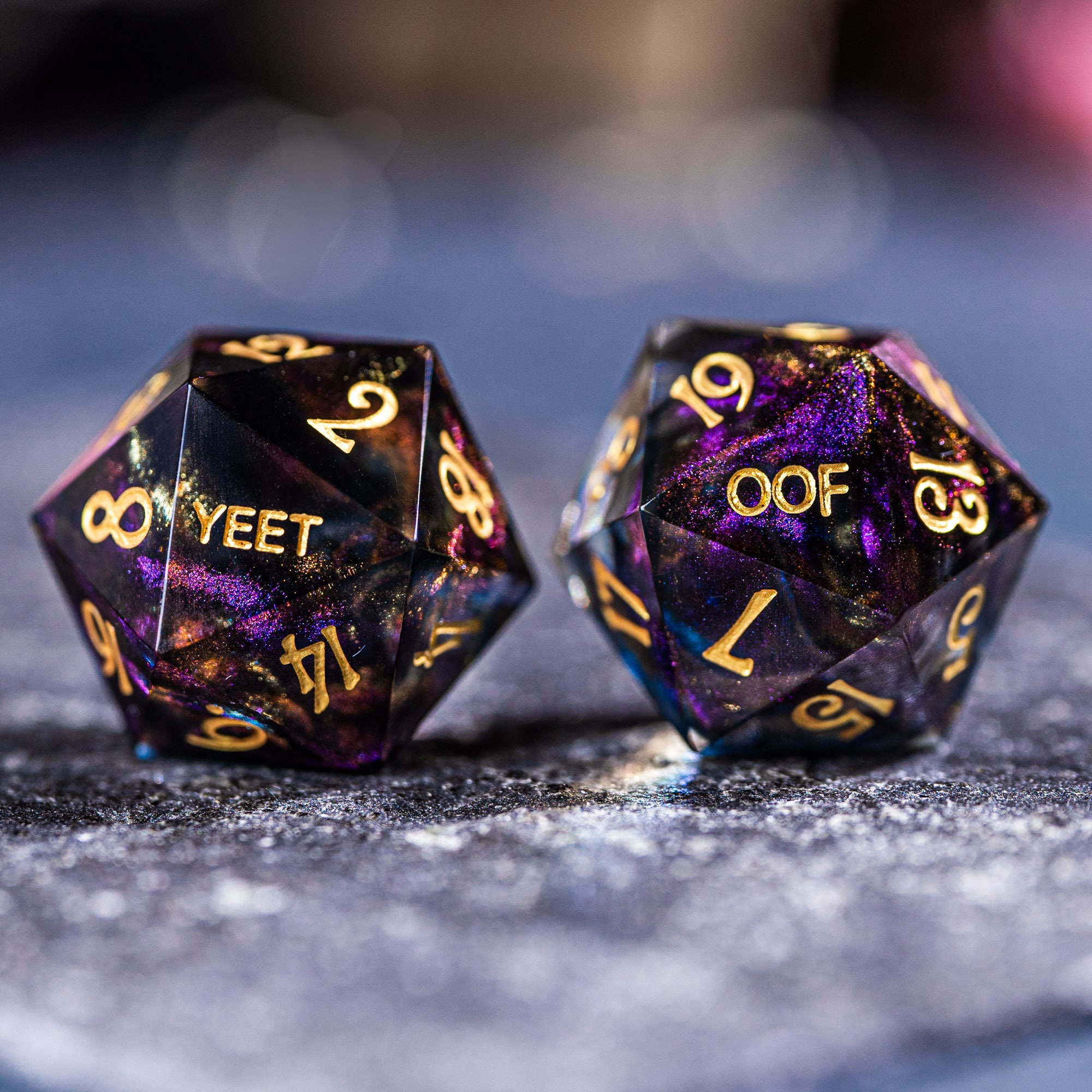 Full Set Handmade Resin Sharp Edge Dice Polyhedral Dice Set Etsy