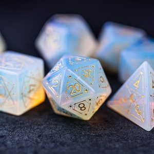 Full Set Opalite Polyhedral Dice Set  Set  -  Dungeons and Dragons, RPG Game  MTG Game Astrology